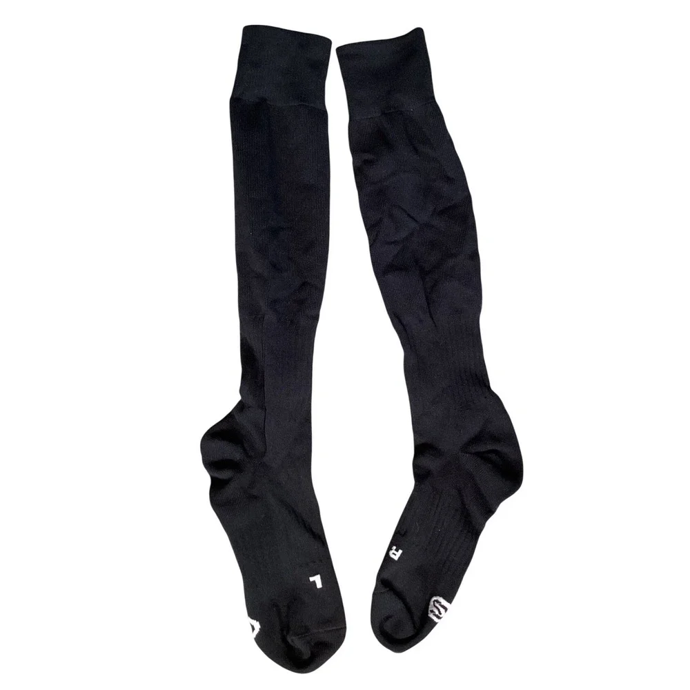 Unbranded Athletic Socks Youth OS Black Good Knee High Sports Soccer Baseball